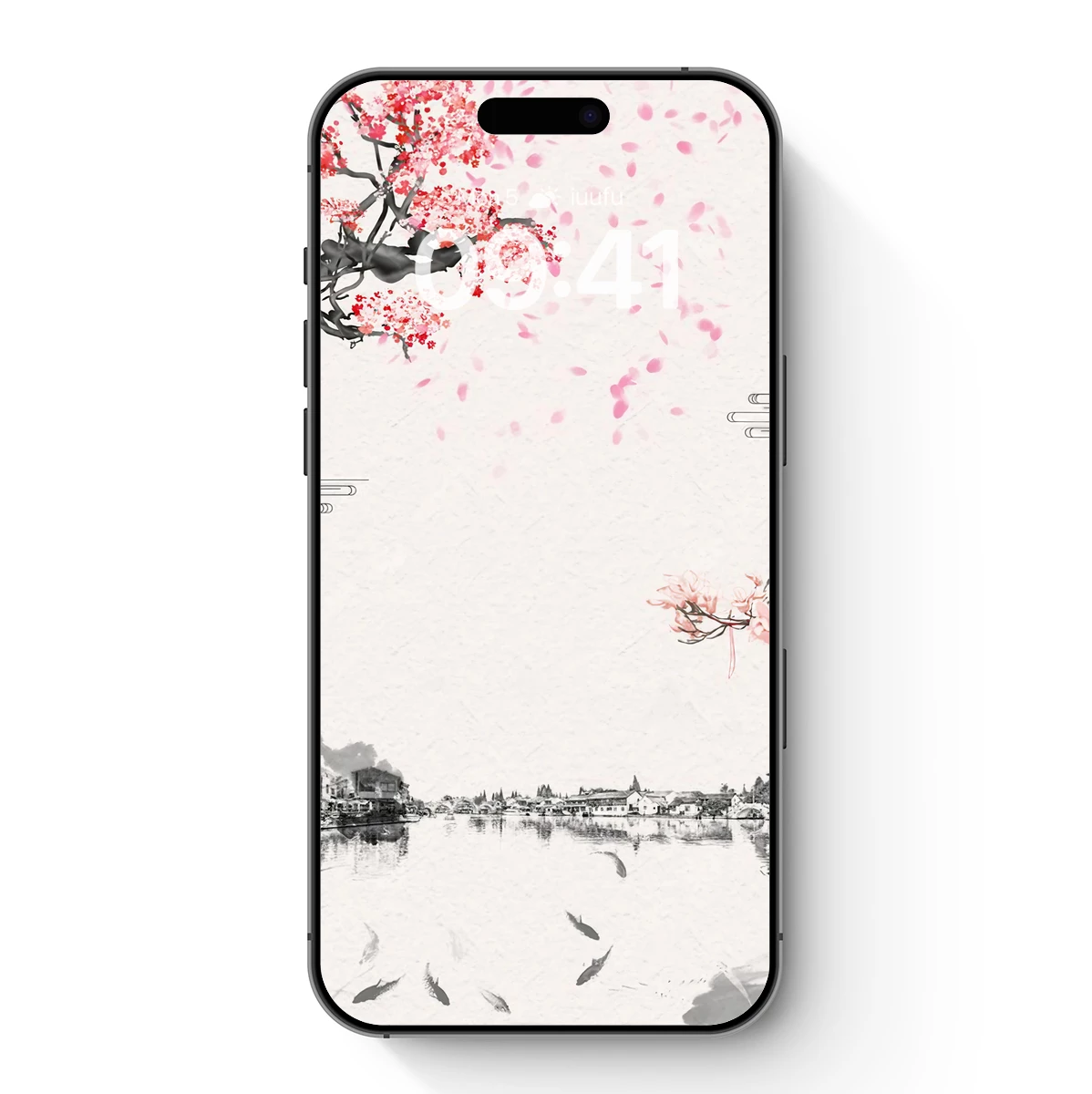 Cherry Blossom Serenity: Watercolor Townscape