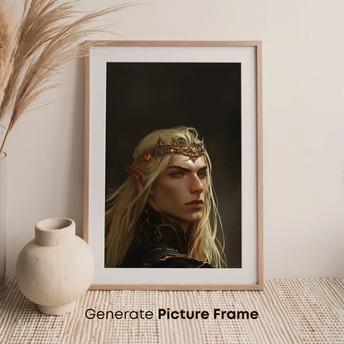 Ethereal Elven Prince: Golden Crown and Mystic Aura - Image 7