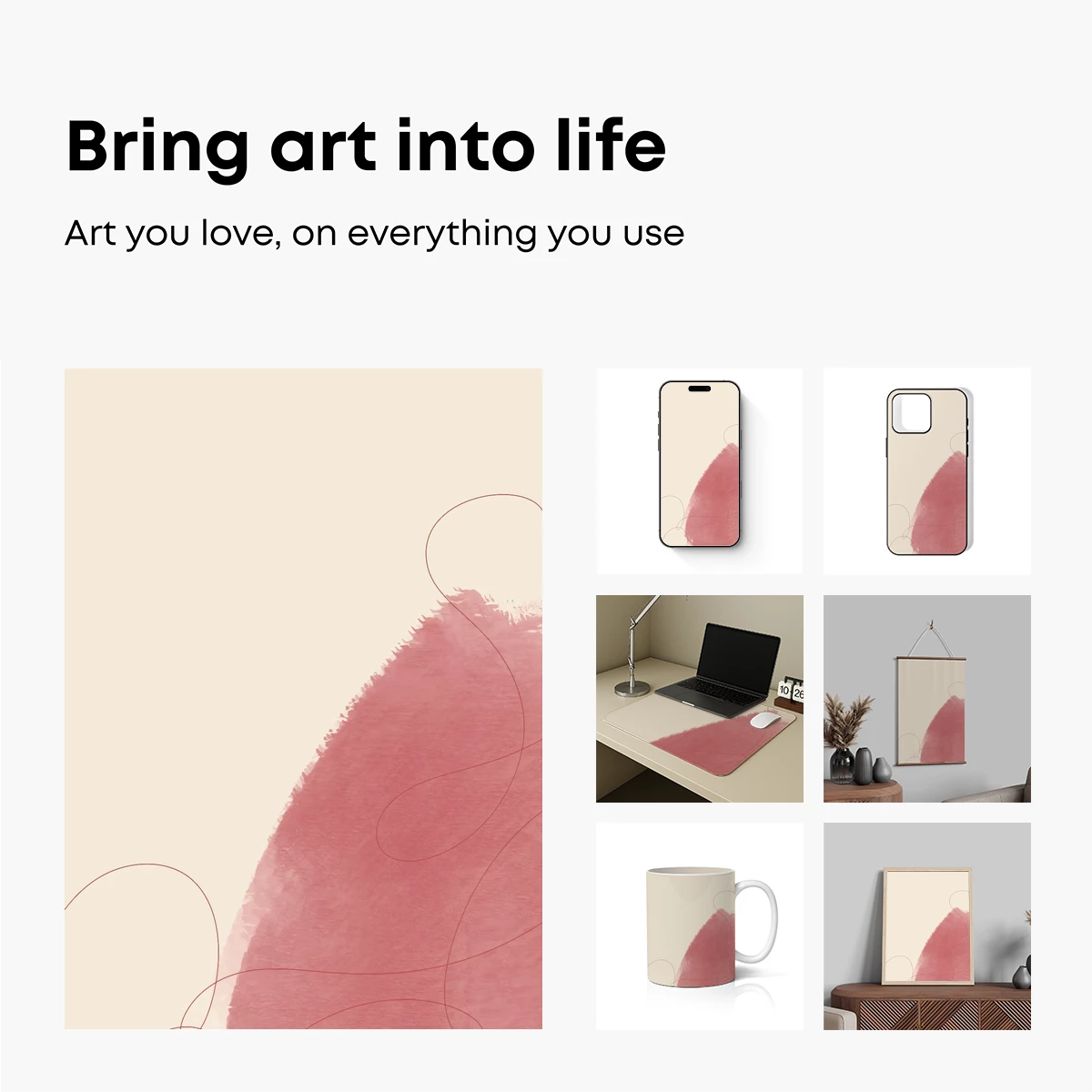 Abstract Blush Brushstroke - Image 2