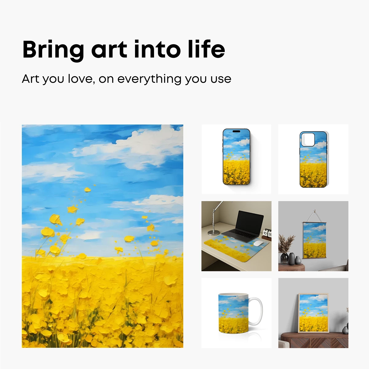 Golden Field Under Blue Skies - Image 2