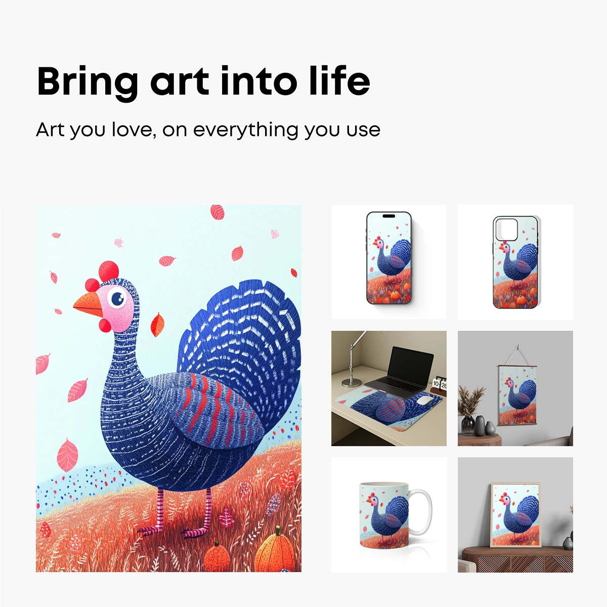 Autumnal Turkey in Harvest Field - Image 2