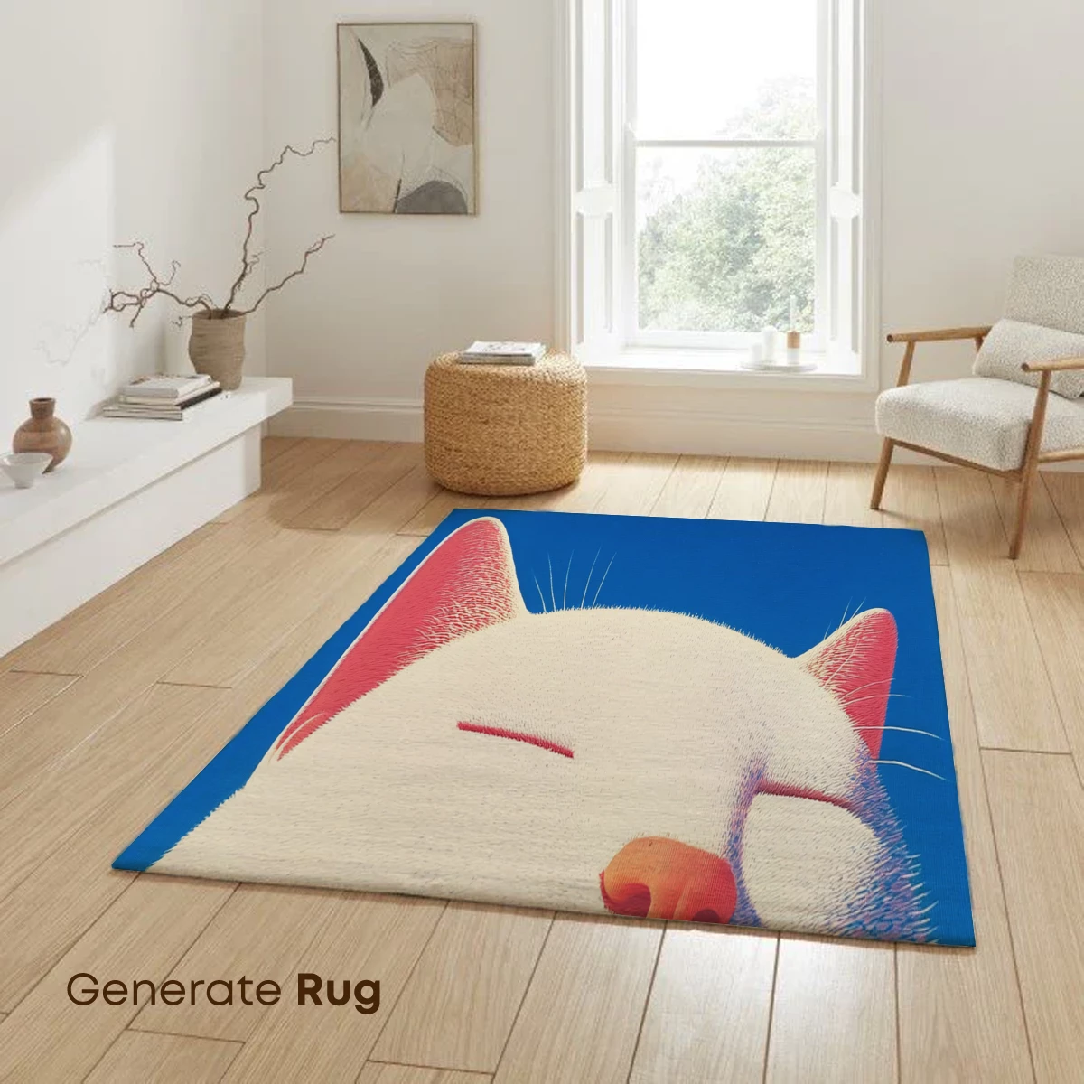 Blissful White Cat Against Azure Sky - Image 6