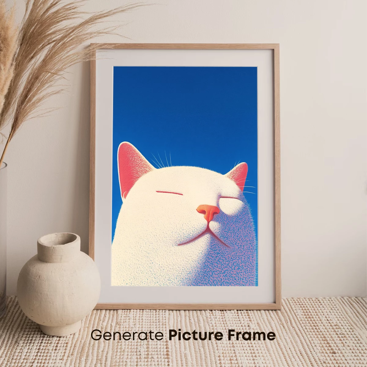 Blissful White Cat Against Azure Sky - Image 7