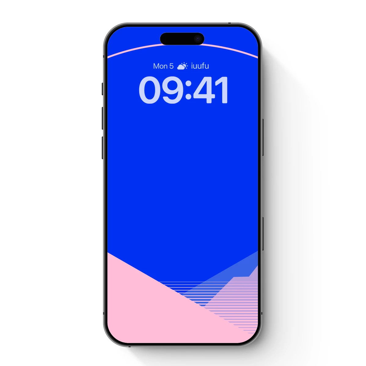 Geometric Horizon: Blue and Pink Abstract Landscape