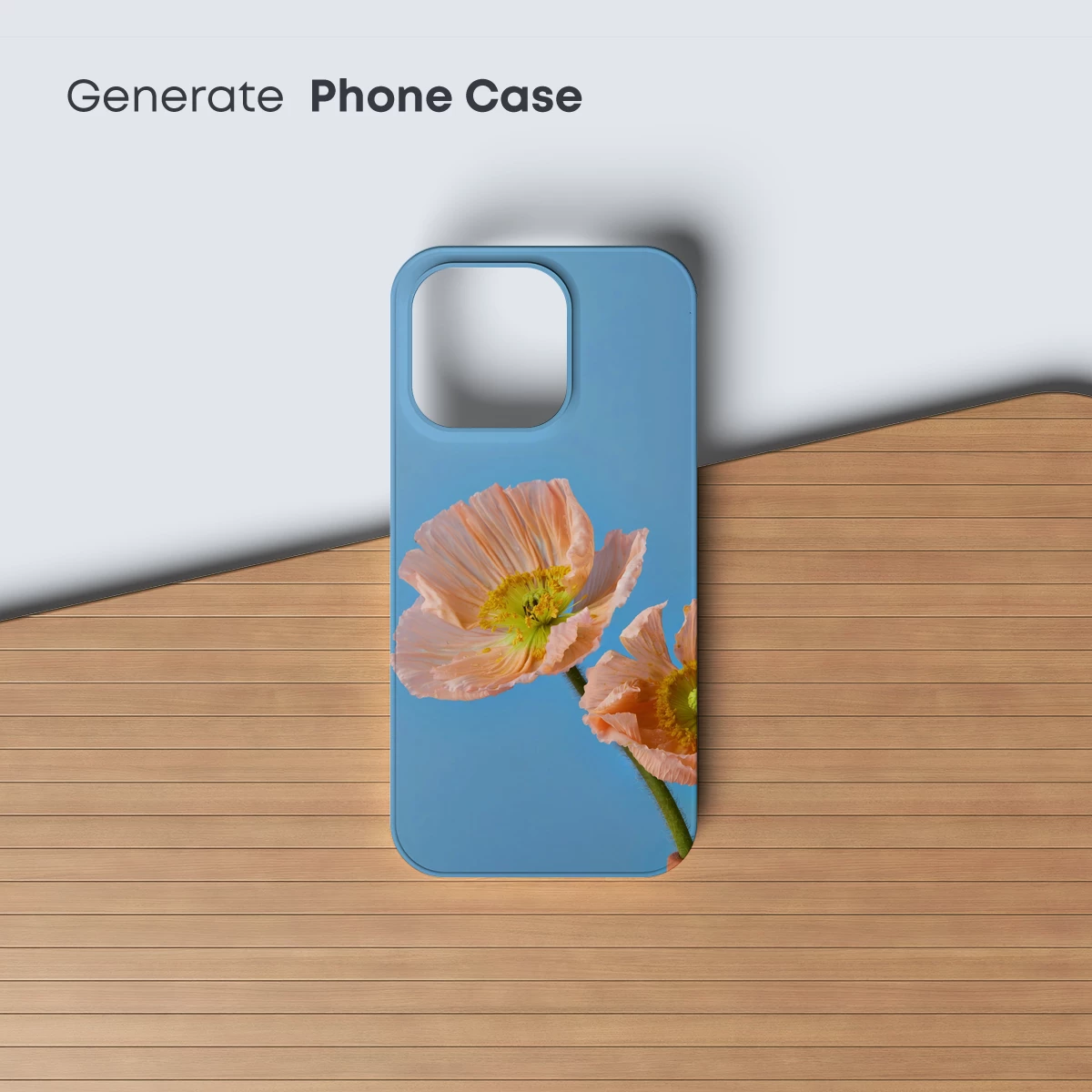 Blush Poppies in Serene Blue - Image 3