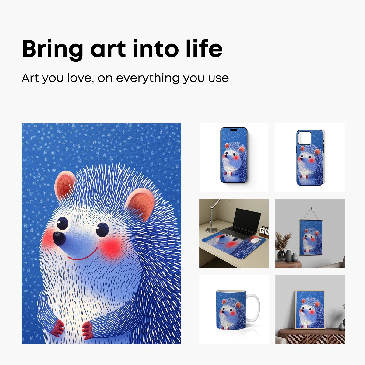 Charming Hedgehog in Winter Wonderland - Image 2