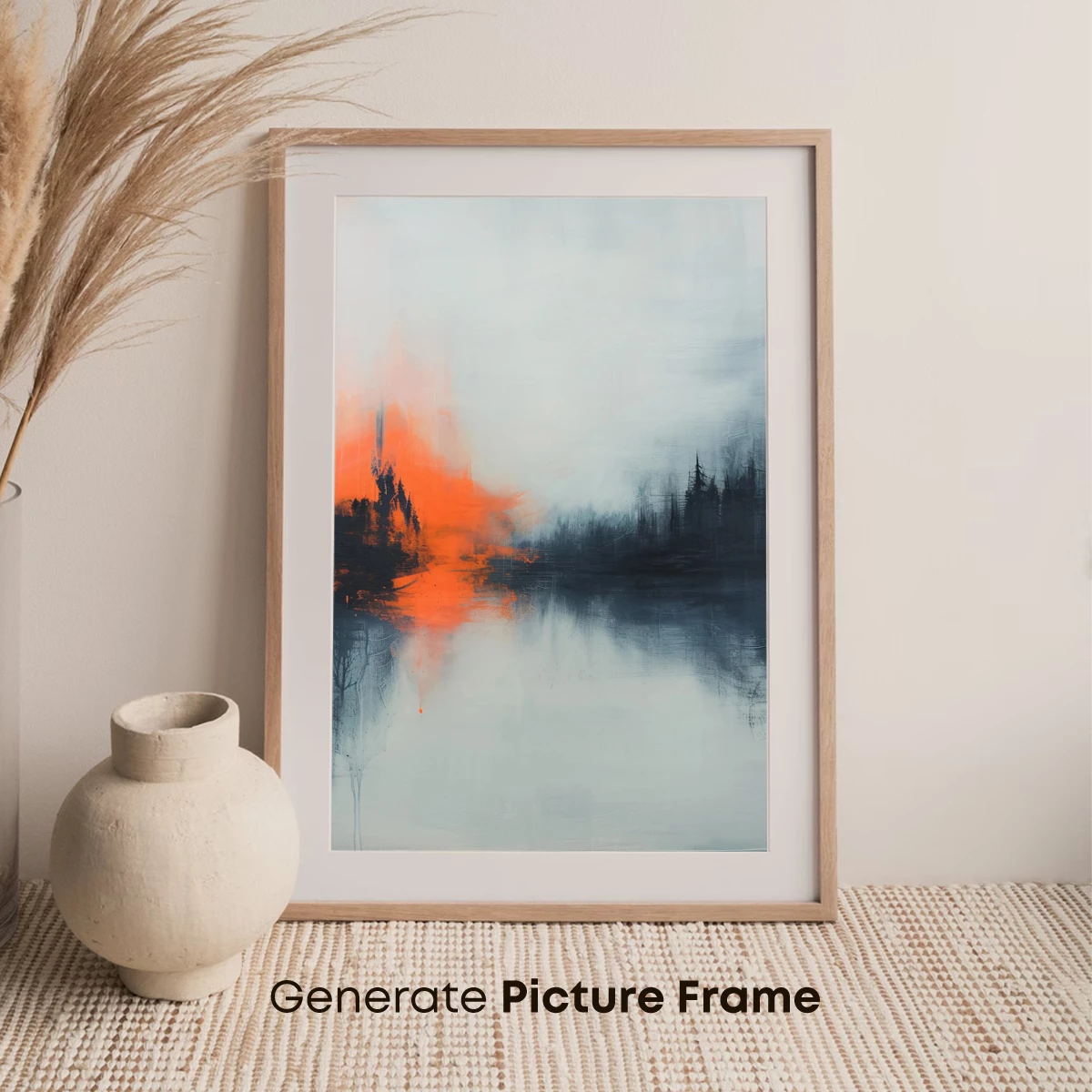 Fiery Dawn Over Misty Silhouettes - Image 7