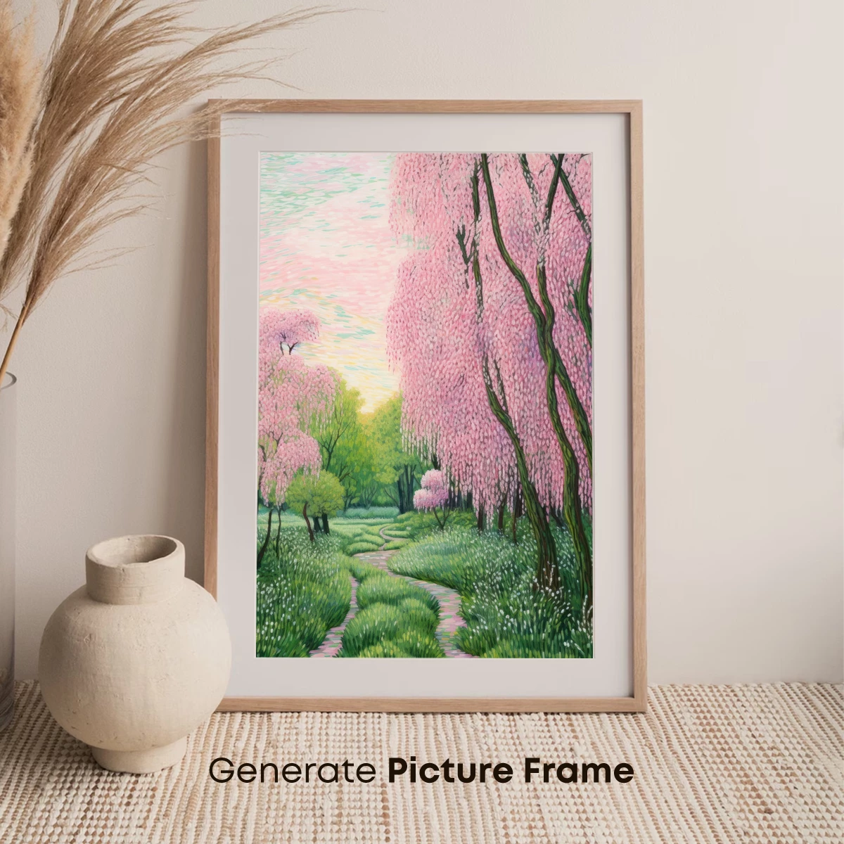 Cherry Blossom Pathway: Impressionist Spring Fantasy - Image 7