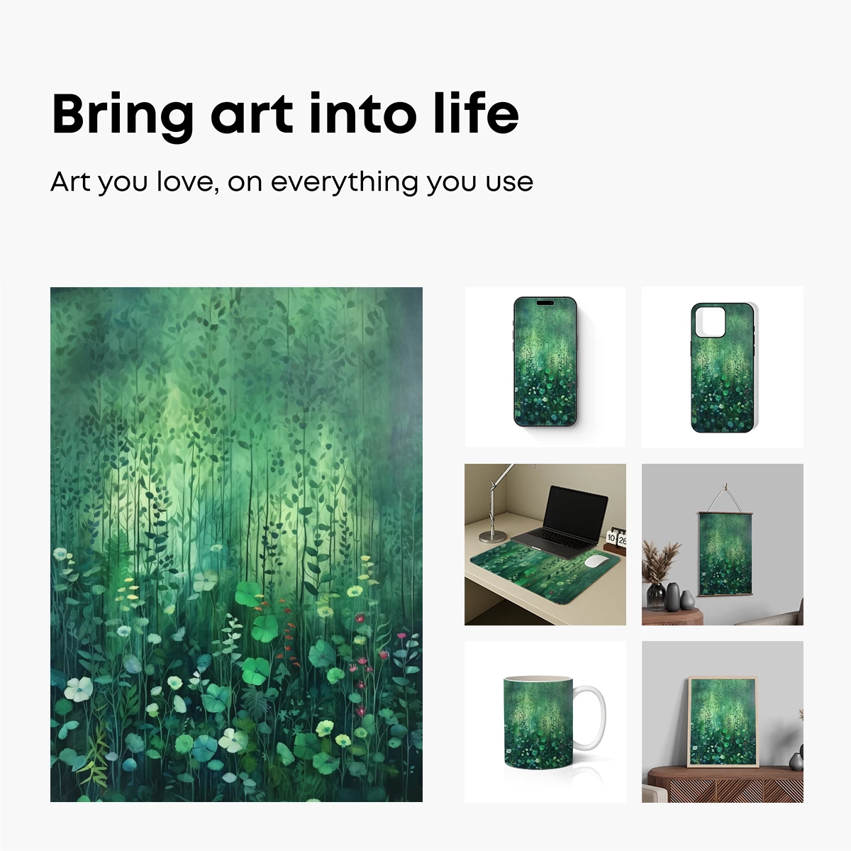 Enchanted Forest Whisper: Luminous Greenery - Image 2