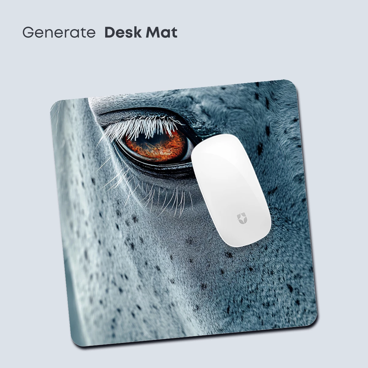 Equine Elegance: Fiery Eye in Frosty Gray - Image 4