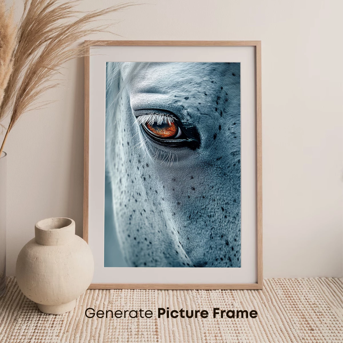 Equine Elegance: Fiery Eye in Frosty Gray - Image 7
