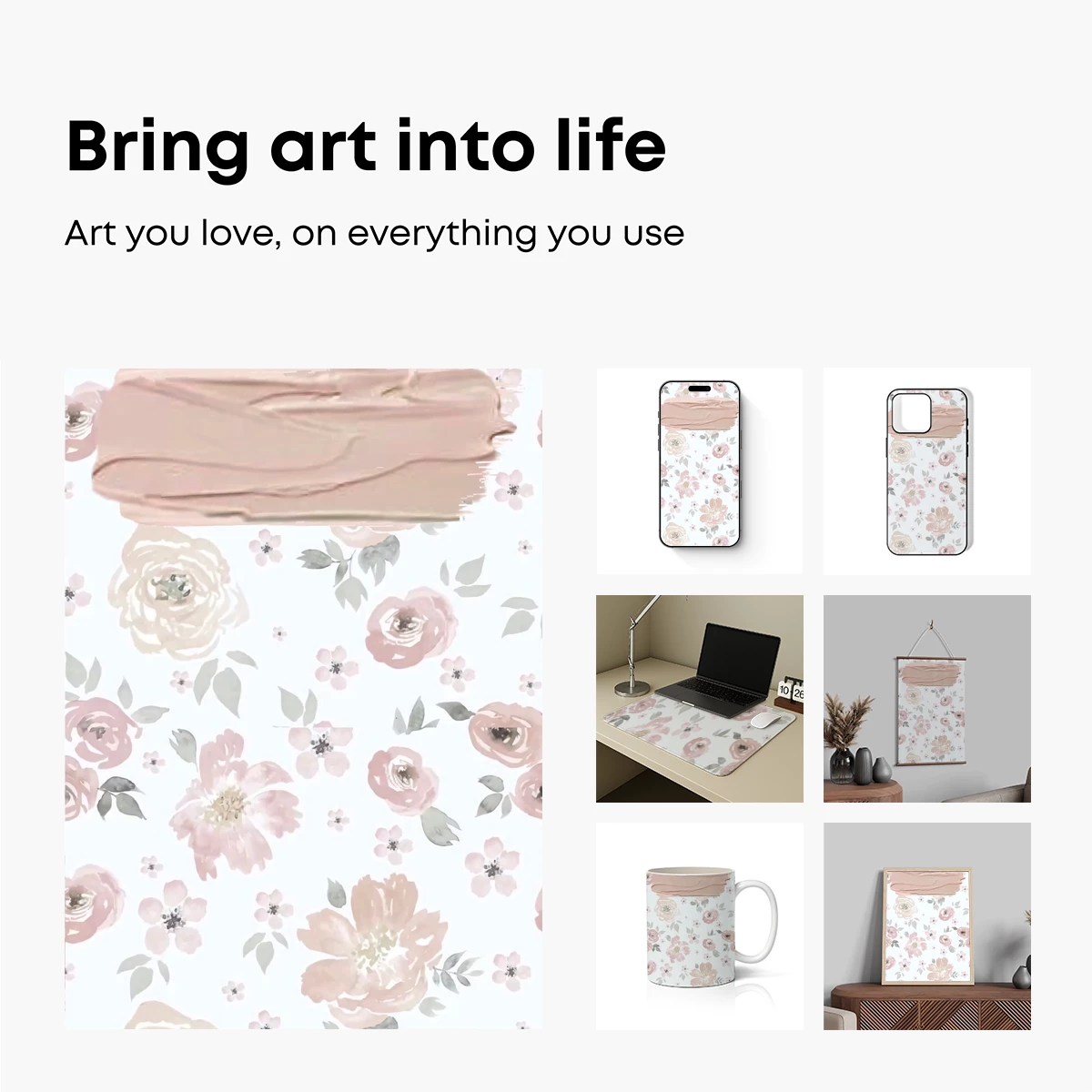 Blush Floral Symphony: Watercolor Elegance - Image 2