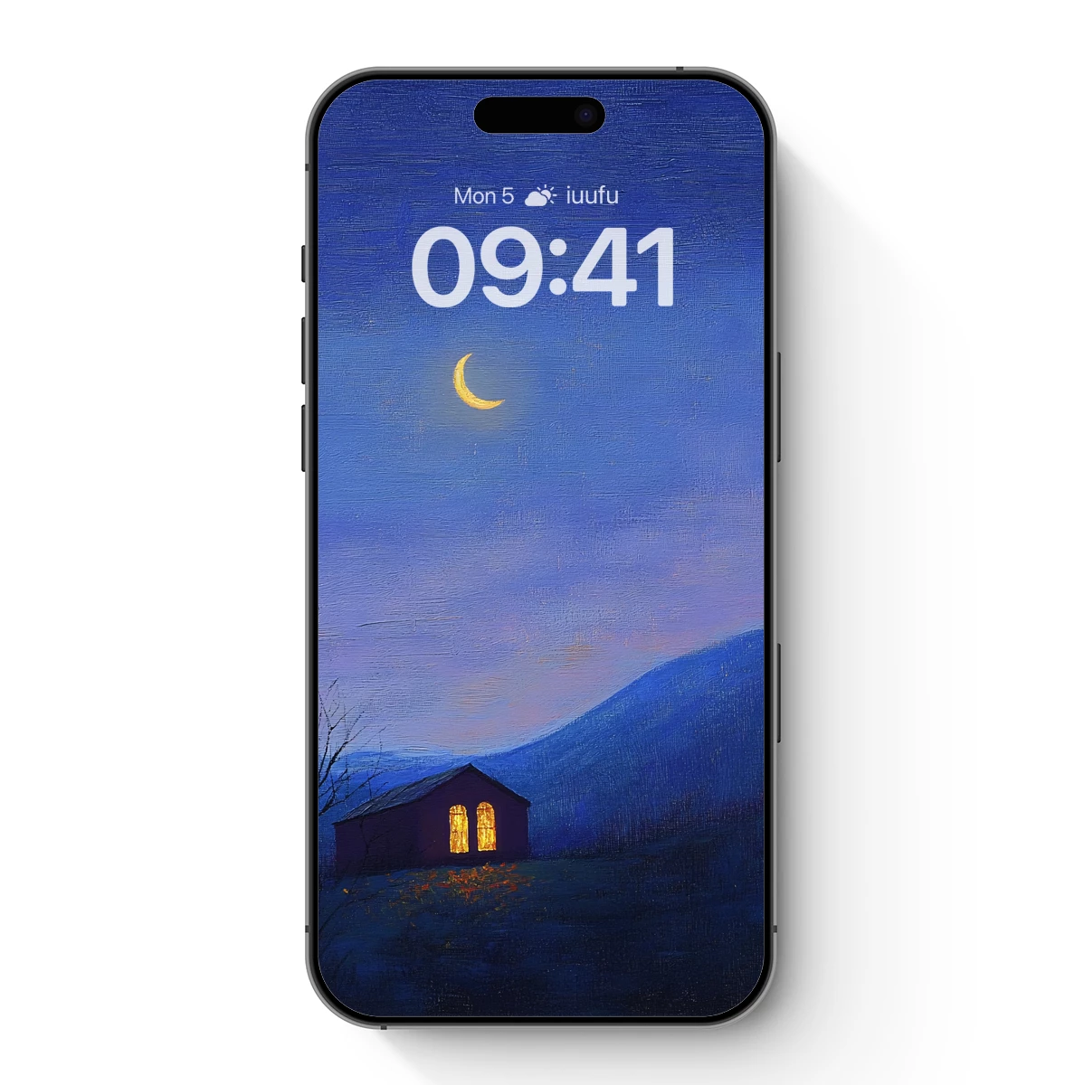 Crescent Moon Over Cozy Cabin Crescent Moon Over Cozy Cabin