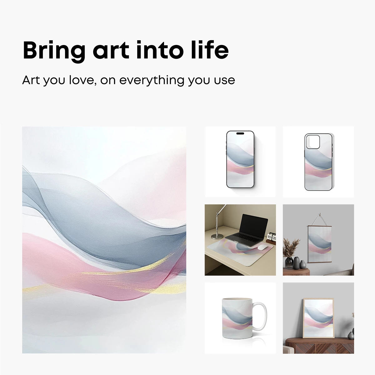 Ethereal Silk Waves: A Dance of Pastel Elegance - Image 2