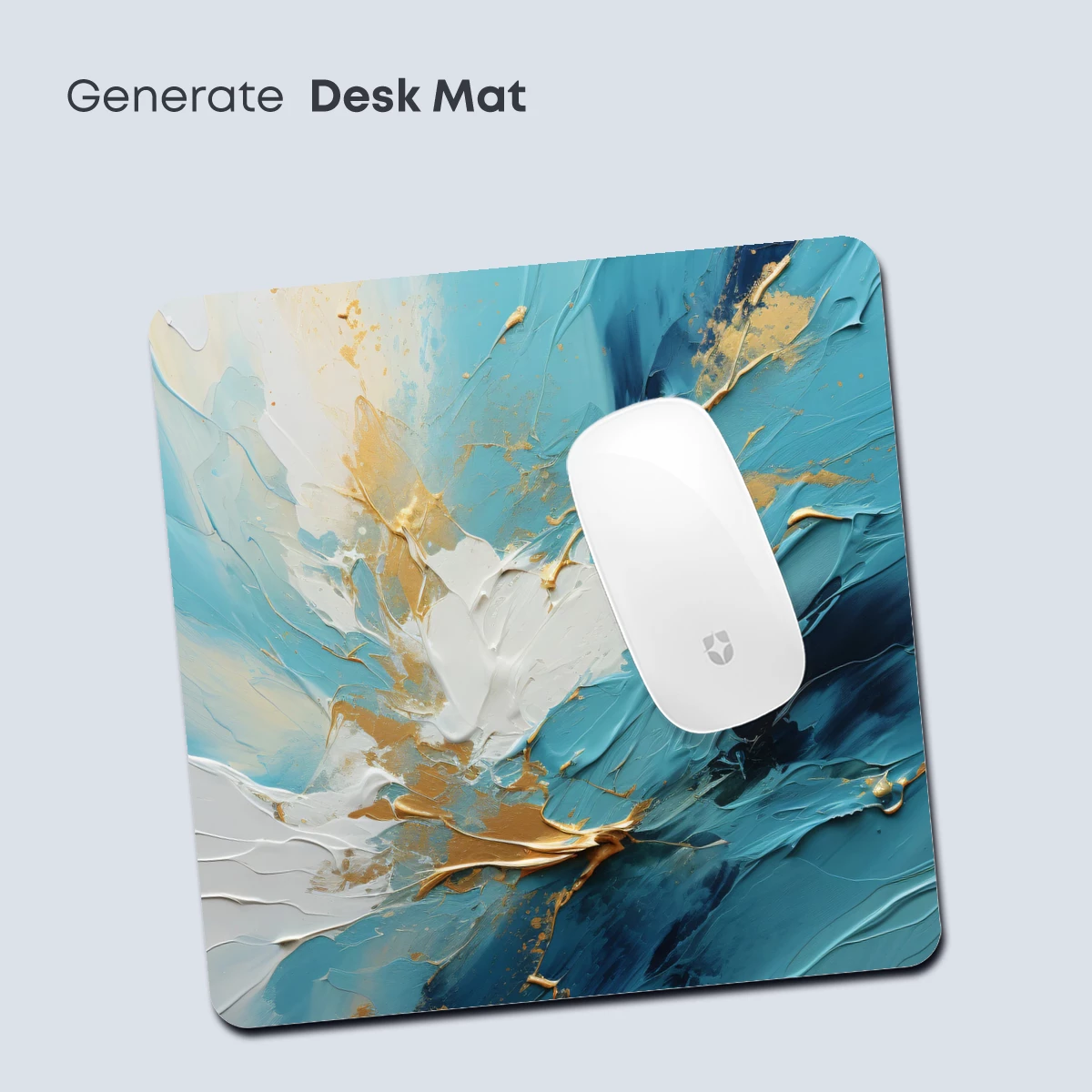 Abstract Ocean Symphony: Teal and Gold Fusion - Image 4