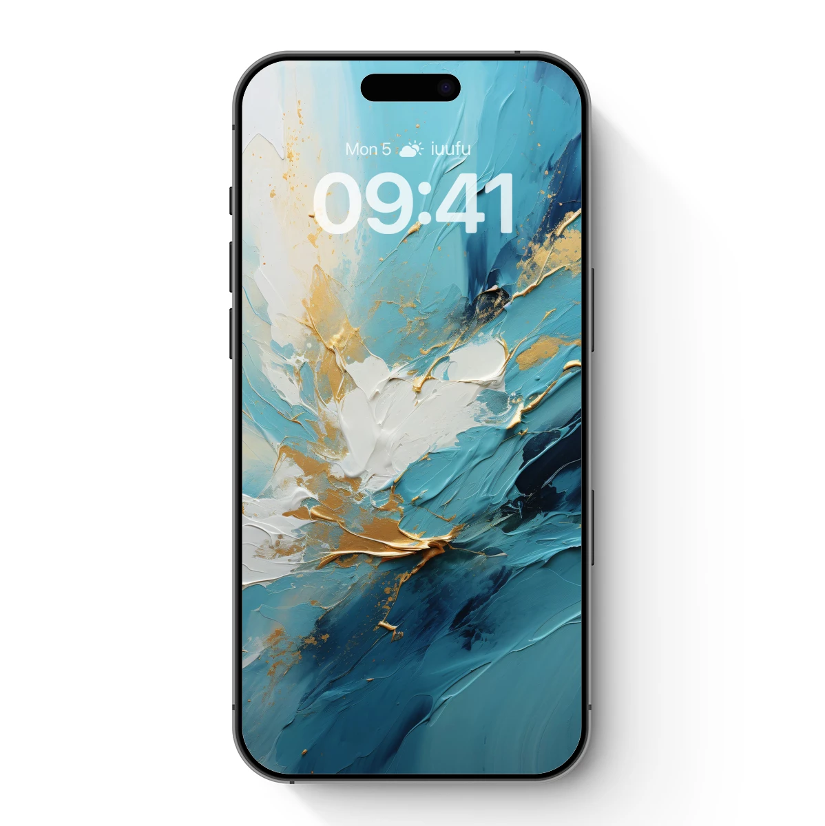 Abstract Ocean Symphony: Teal and Gold Fusion