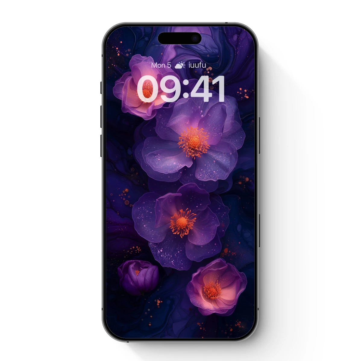 Ethereal Purple Blossoms in Cosmic Depths