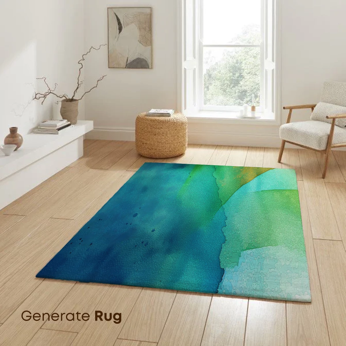 Abstract Aqua Symphony: Watercolor Fusion - Image 6