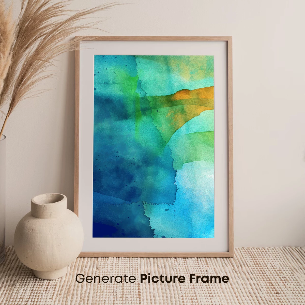 Abstract Aqua Symphony: Watercolor Fusion - Image 7