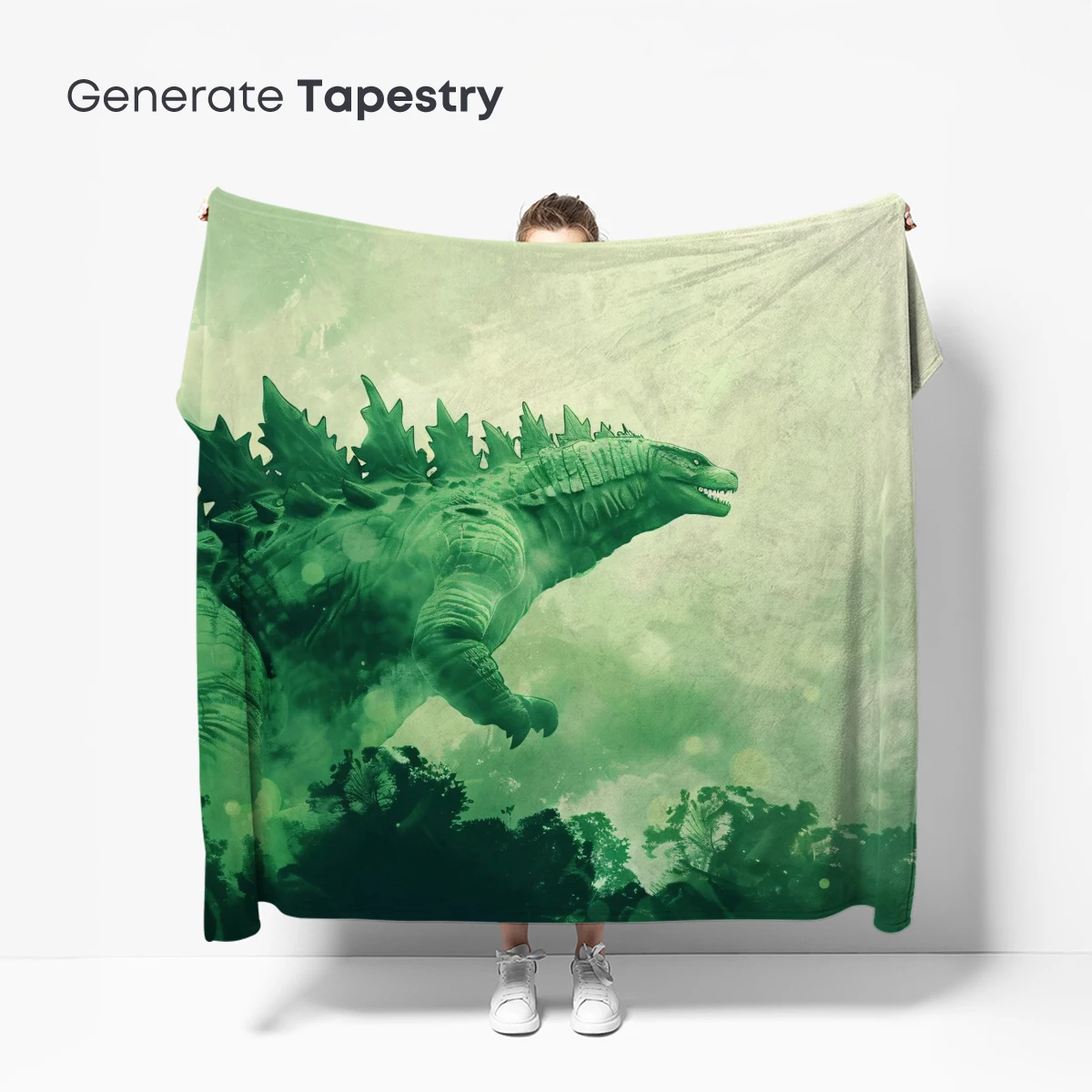 Emerald Dinosaur in Misty Jungle - Image 5