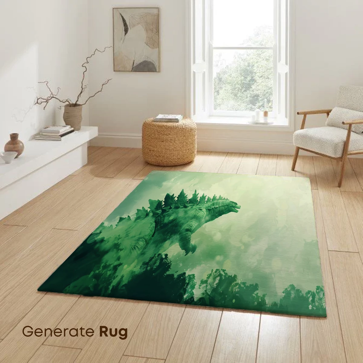Emerald Dinosaur in Misty Jungle - Image 6