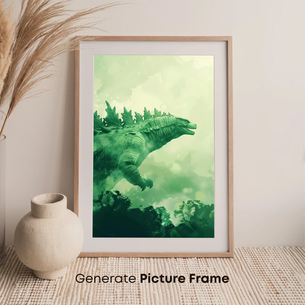 Emerald Dinosaur in Misty Jungle - Image 7