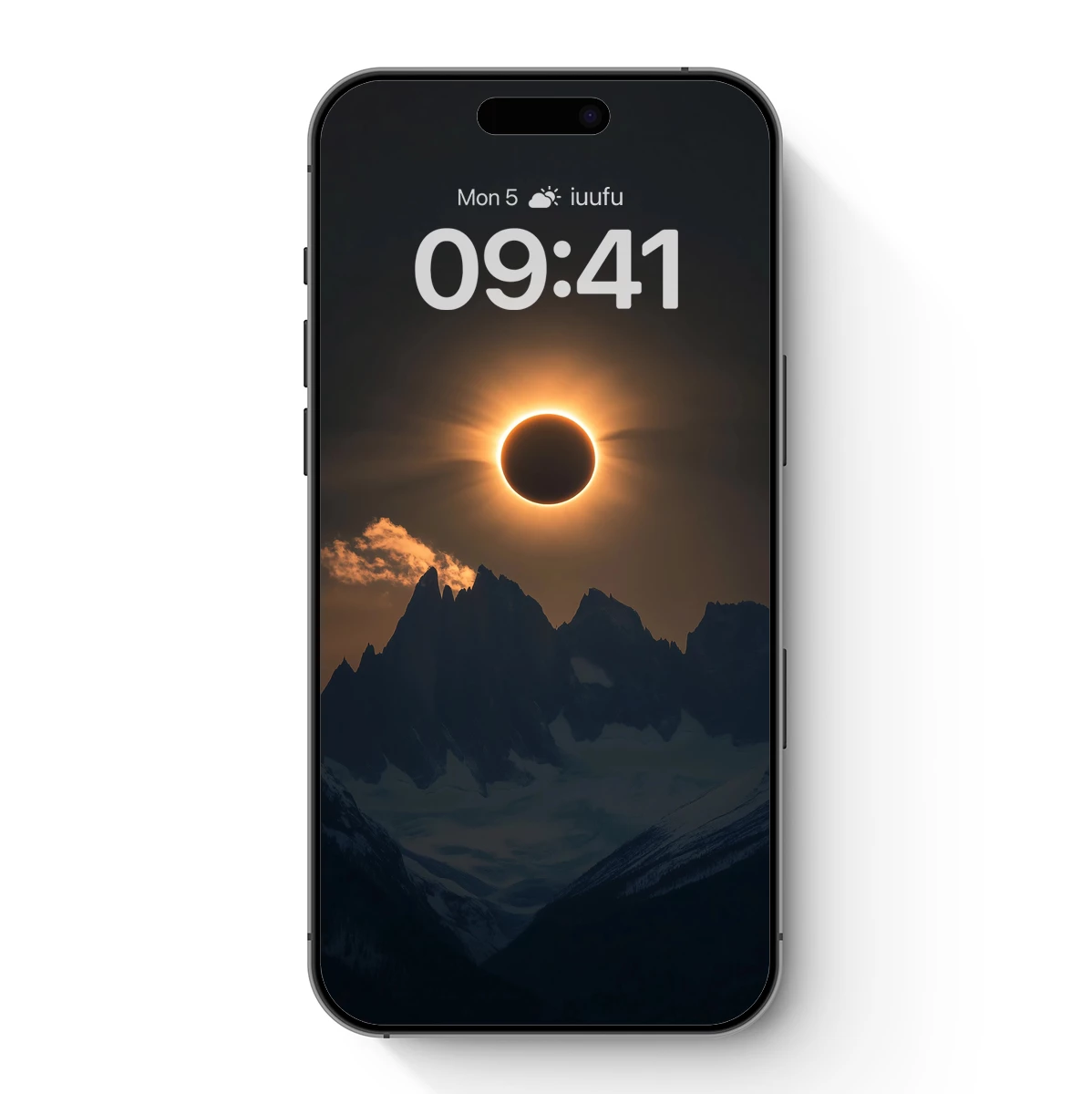 Eclipse Over Peaks: Celestial Majesty