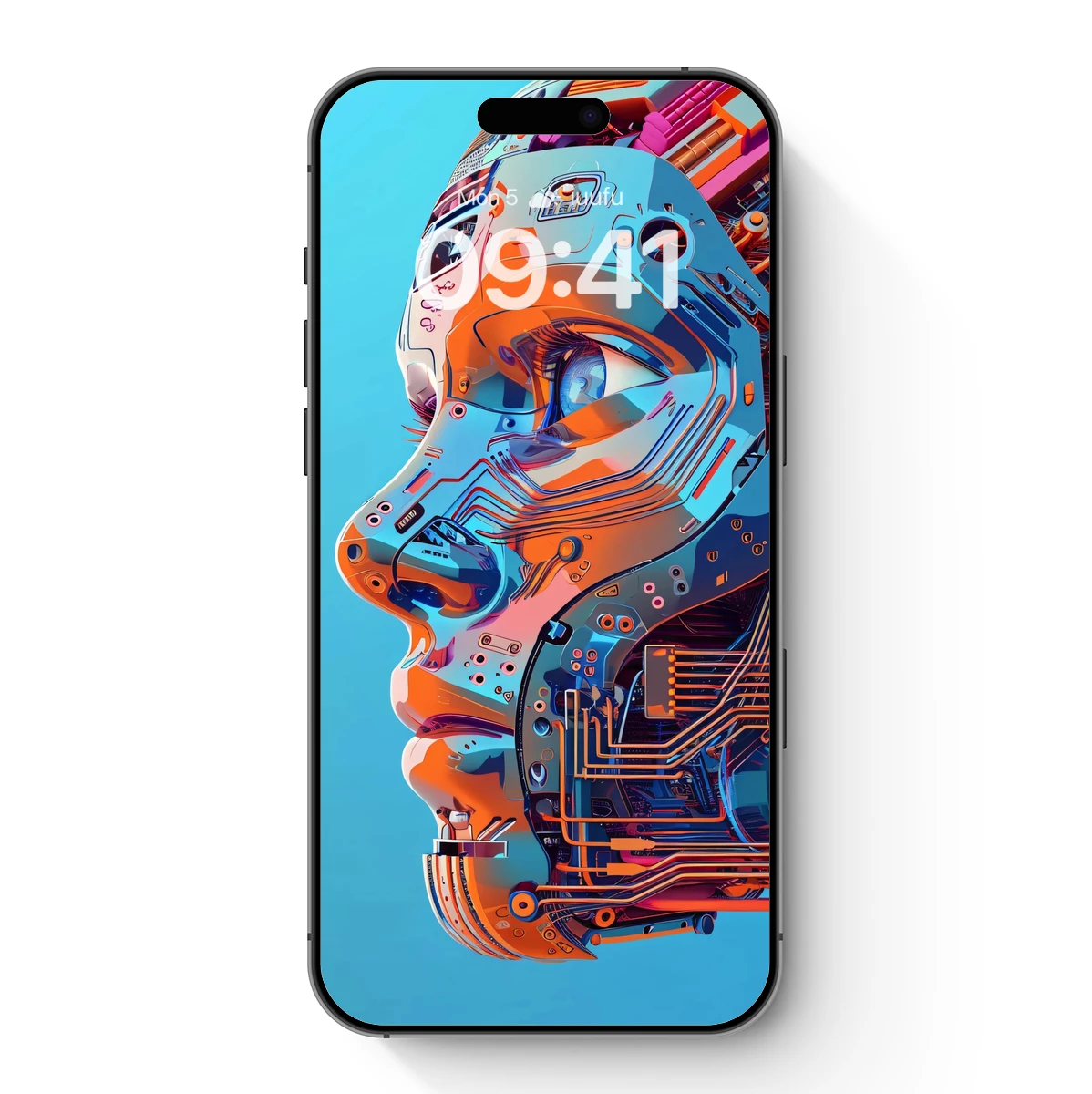 Cybernetic Profile: Futuristic Circuitry Art