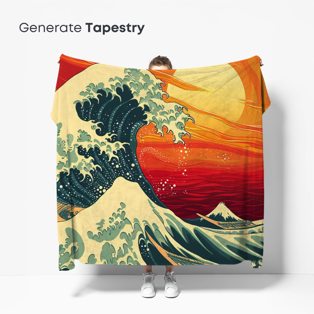 Hokusai's Wave at Sunset: Modern Elegance - Image 5