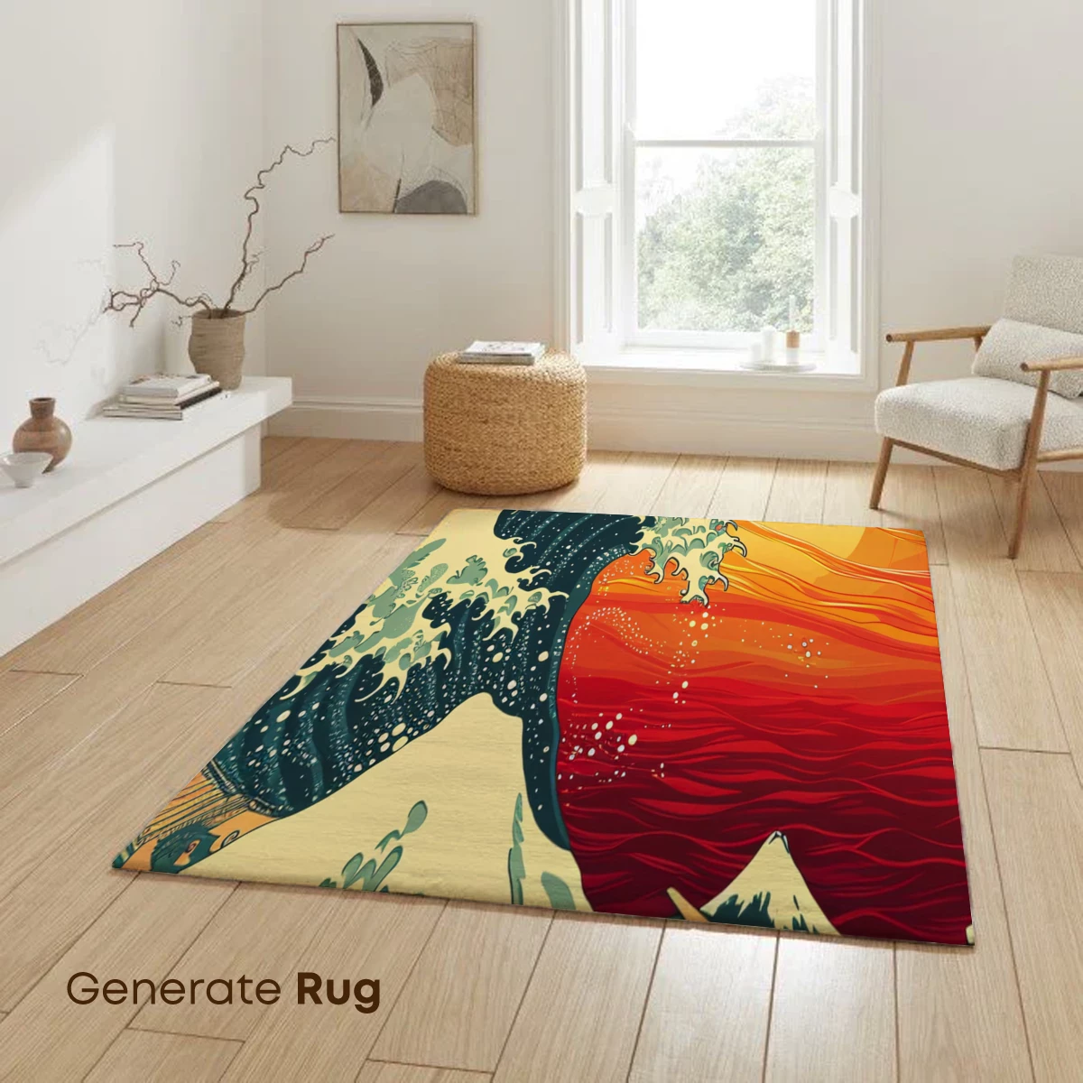 Hokusai's Wave at Sunset: Modern Elegance - Image 6