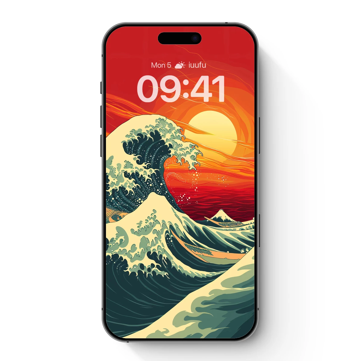 Hokusai's Wave at Sunset: Modern Elegance