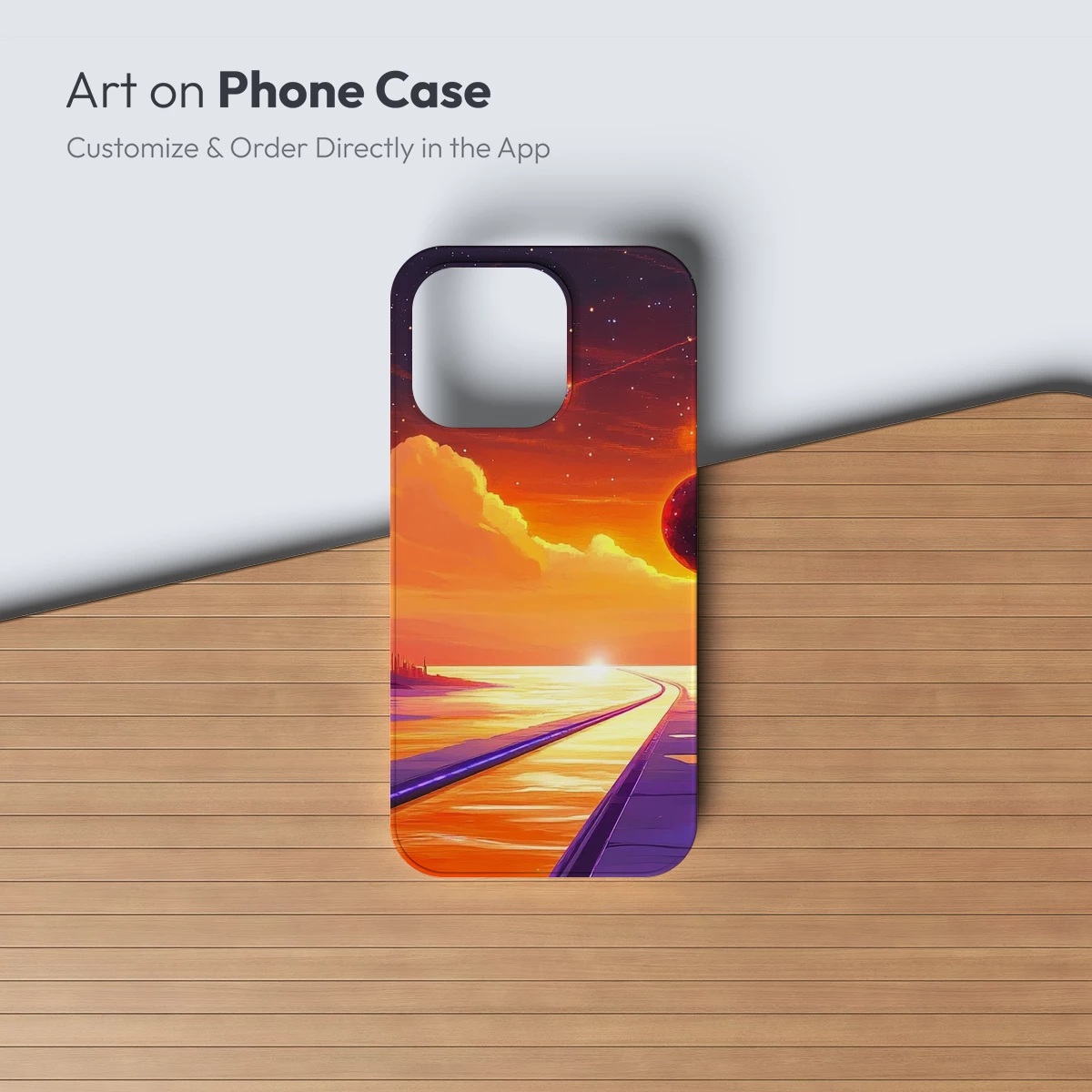 Futuristic Sunset Over Cosmic Cityscape - Image 3