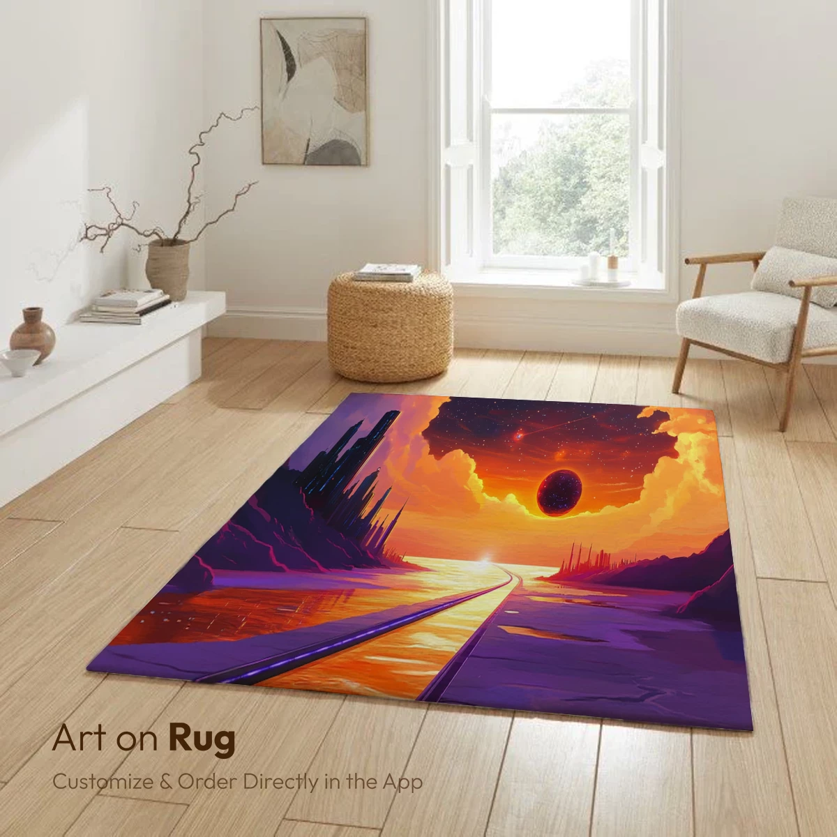 Futuristic Sunset Over Cosmic Cityscape - Image 6