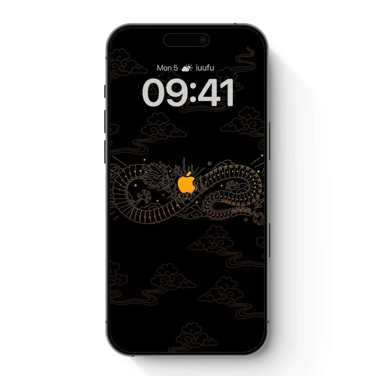 Golden Dragon Embraces Apple Logo