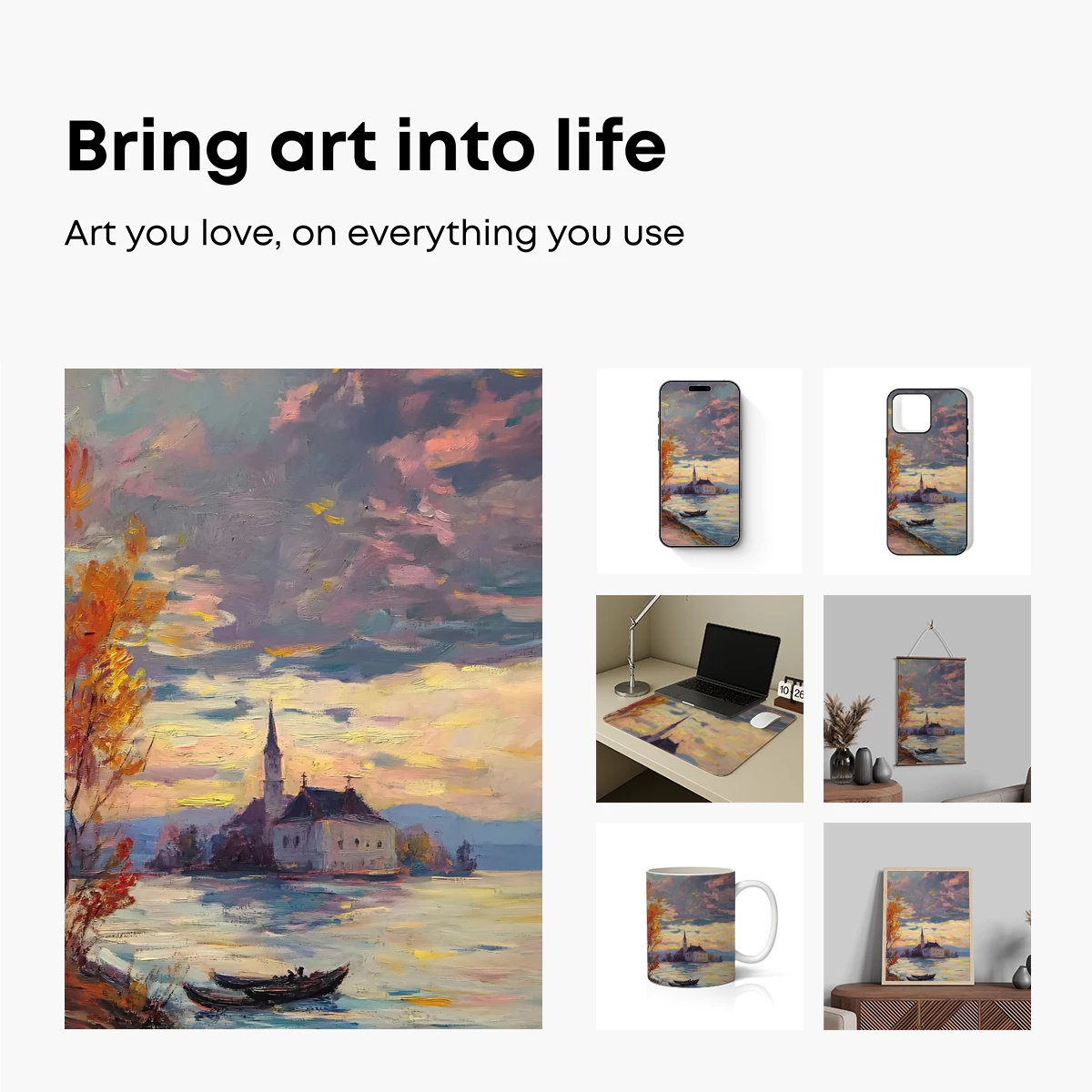 Autumnal Serenity: Church by the Lake