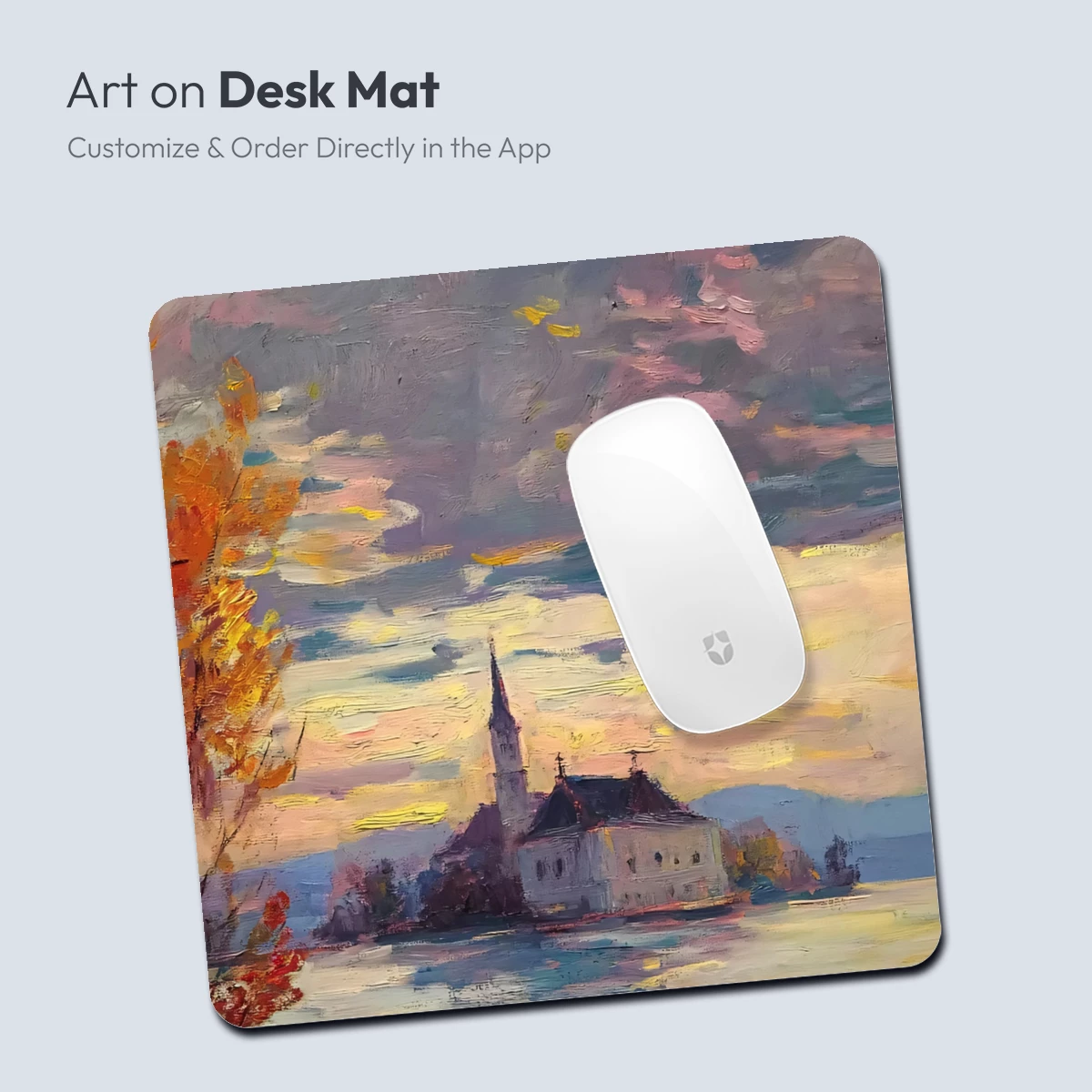 Autumnal Serenity: Church by the Lake - Image 3