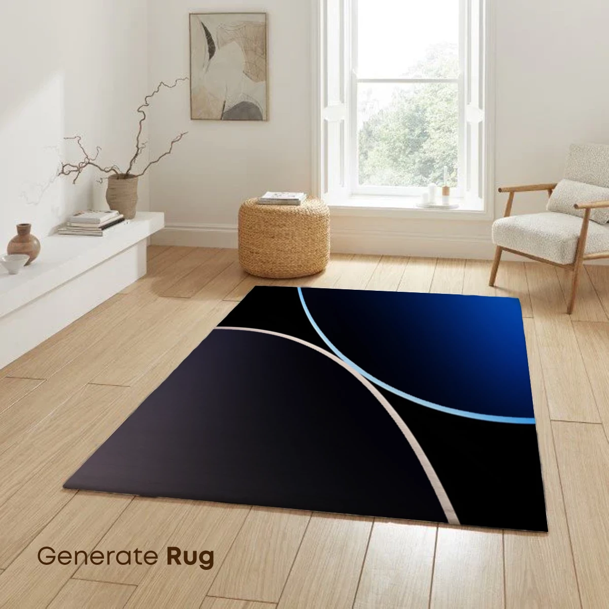 Ethereal Curves: Blue and Gold Harmony - Image 6