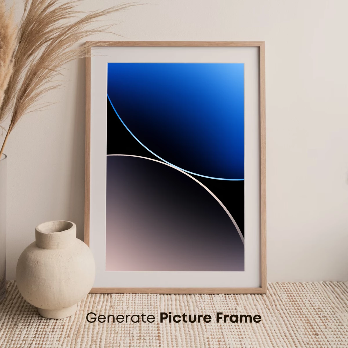 Ethereal Curves: Blue and Gold Harmony - Image 7