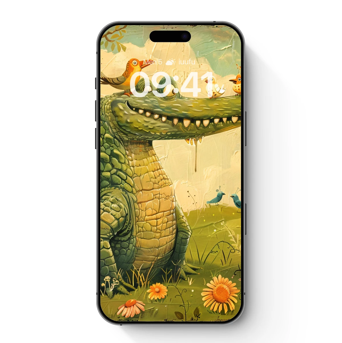 Crocodile's Whimsical Garden: A Surreal Harmony