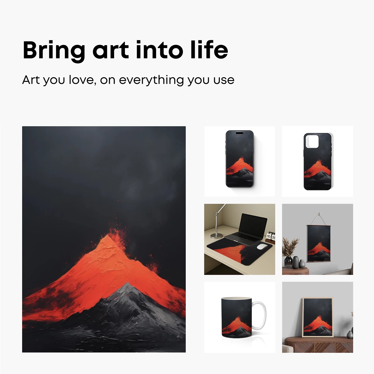 Erupting Inferno: Volcanic Majesty in Scarlet and Shadow - Image 2