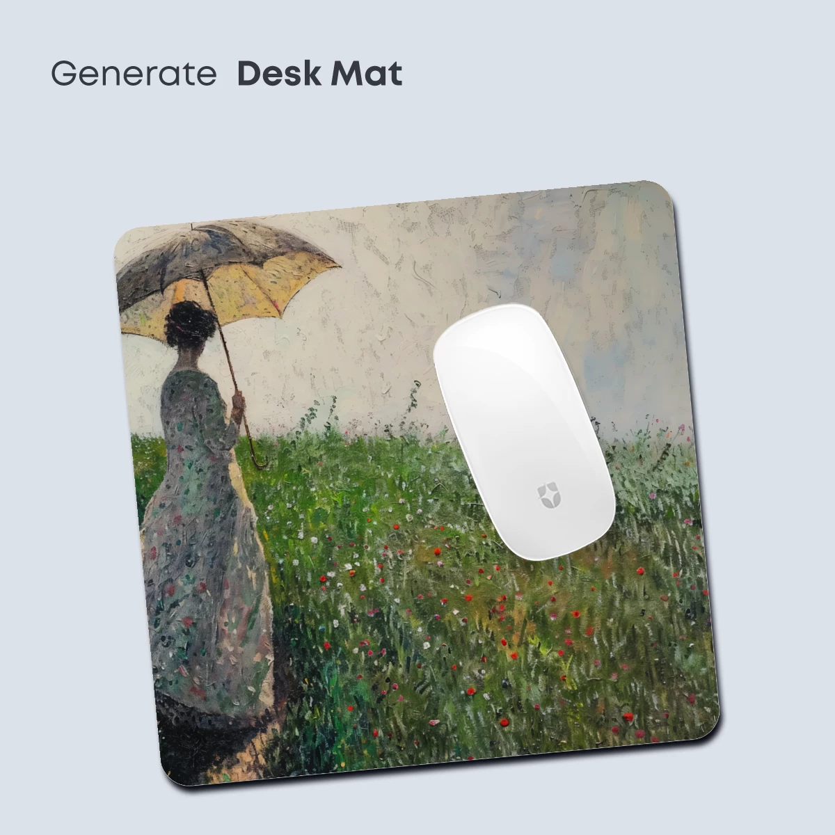 Impressionist Solitude: Woman with Parasol in Poppy Field - Image 4