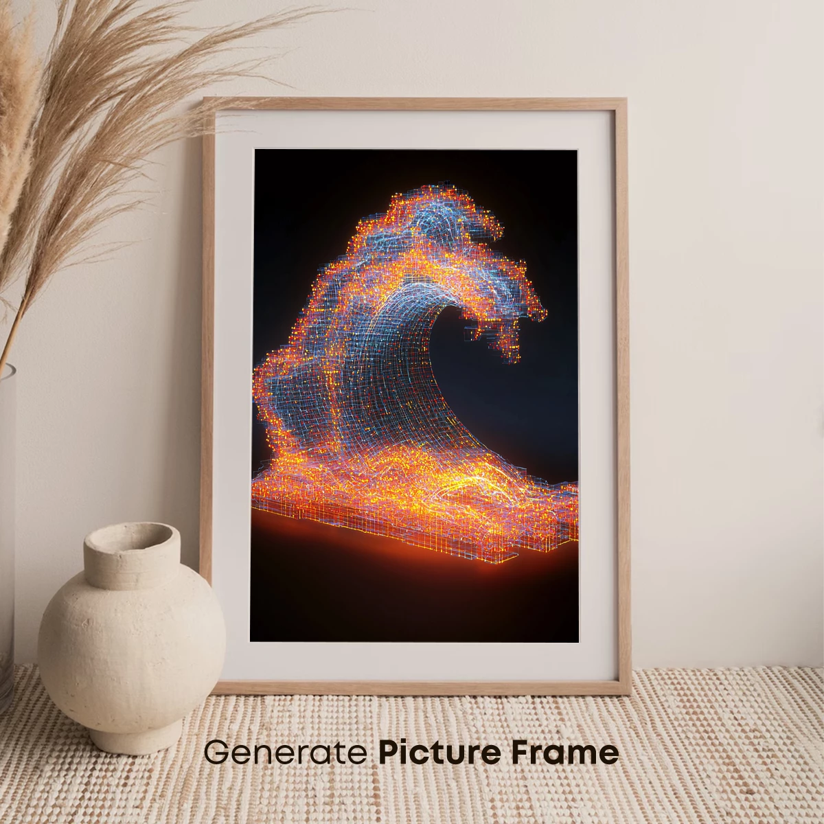 Digital Wave of Light: Pixelated Ocean Fury - Image 7