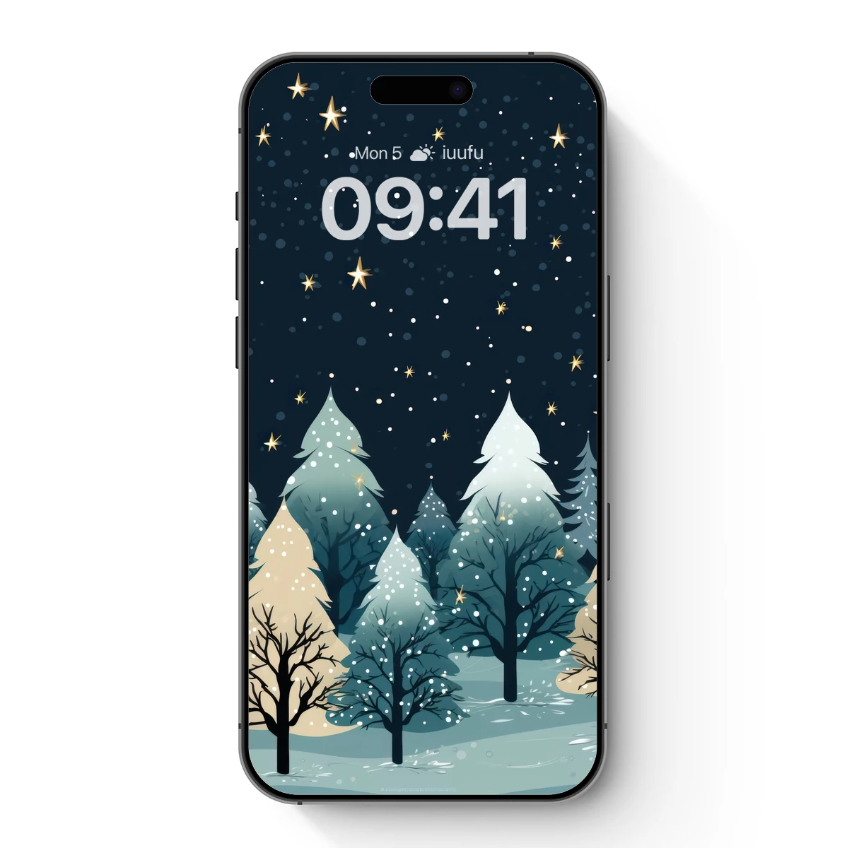 Enchanted Winter Forest Under Starlit Skies Enchanted Winter Forest Under Starlit Skies