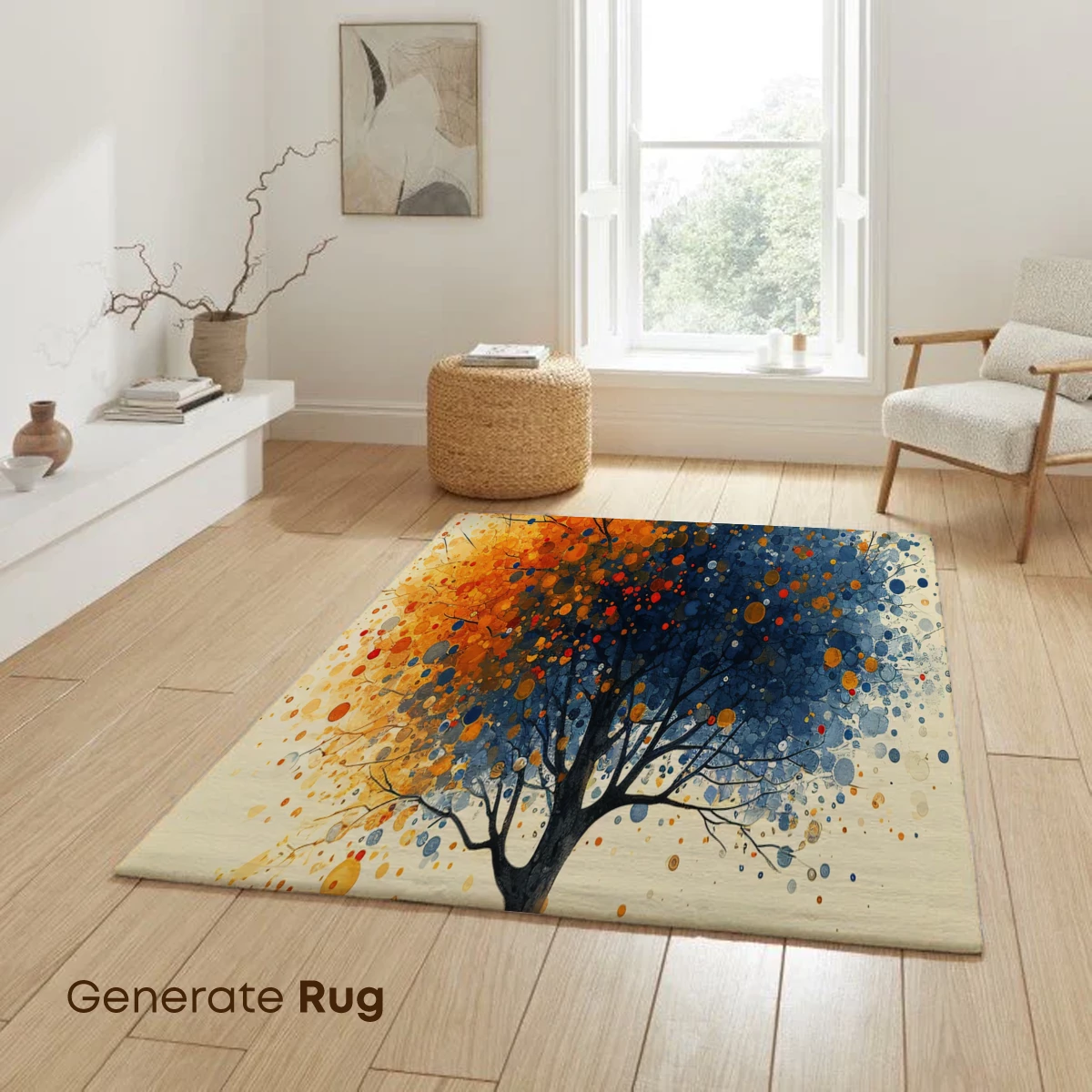 Autumn's Colorful Canopy: A Dot-Painted Tree - Image 6