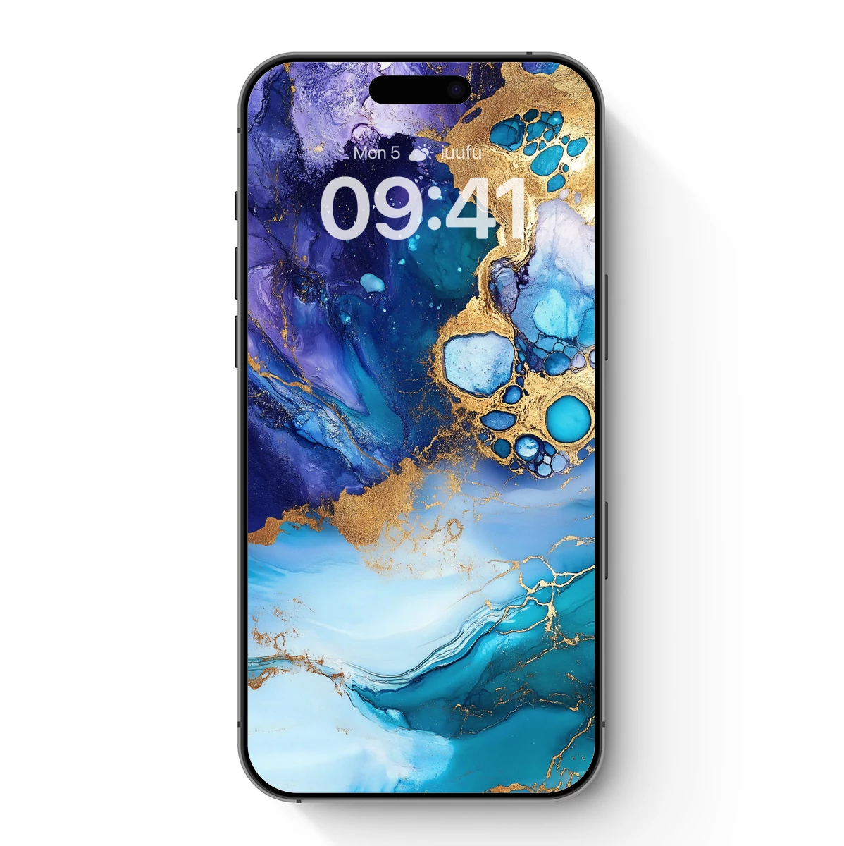 Golden Abyss: Teal and Purple Fluid Art