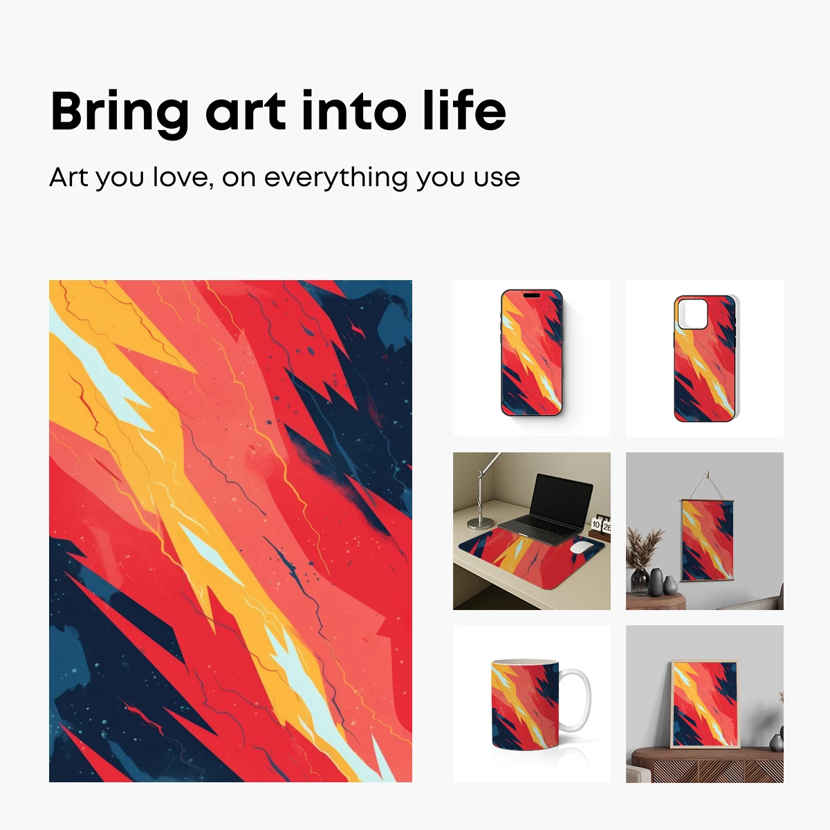 Fiery Abstract Fusion: Dynamic Flames and Cosmic Depths - Image 2
