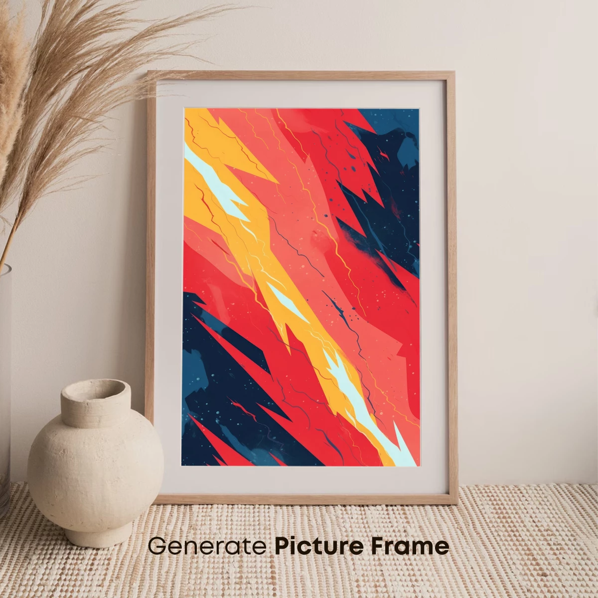 Fiery Abstract Fusion: Dynamic Flames and Cosmic Depths - Image 7