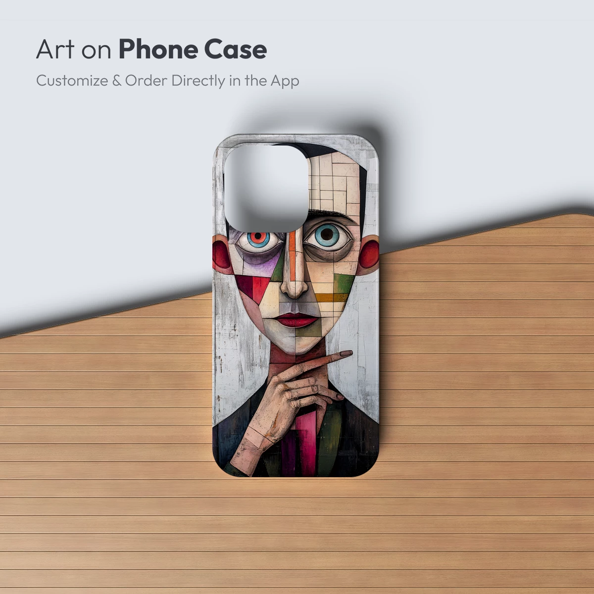 Cubist Face Mosaic: Geometric Portrait Art - Image 2