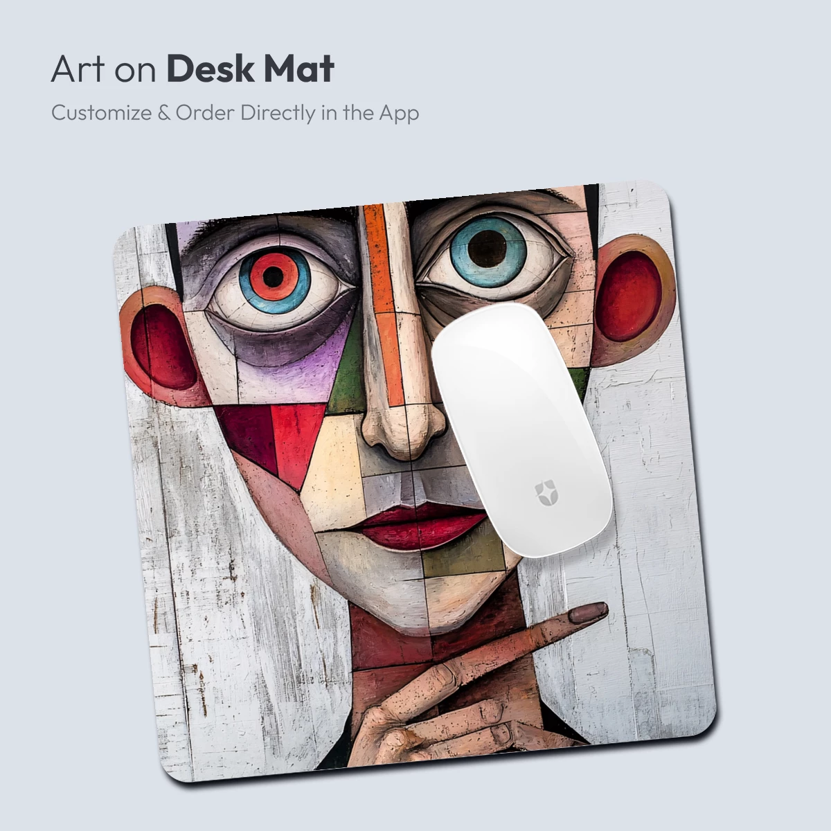 Cubist Face Mosaic: Geometric Portrait Art - Image 3