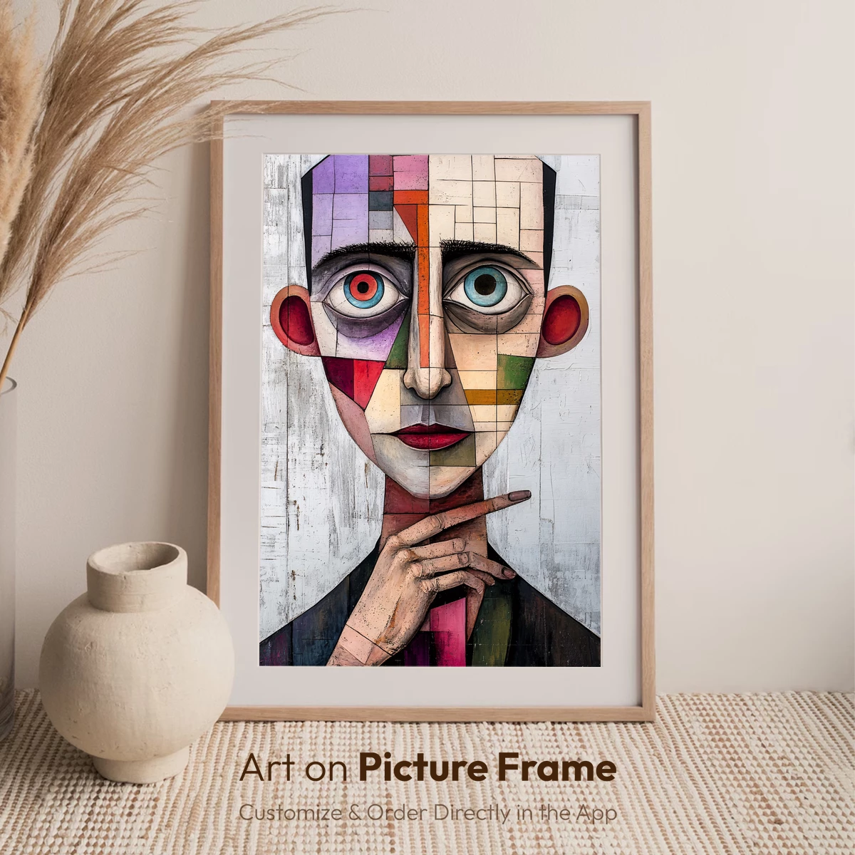 Cubist Face Mosaic: Geometric Portrait Art - Image 6